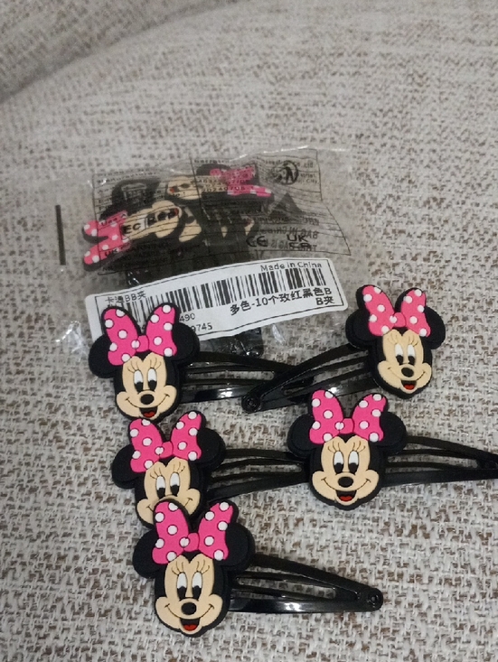 Minnie Mouse Other - Minnie Mouse Pink Polka Dot Bow Hair Clips - Set of 10